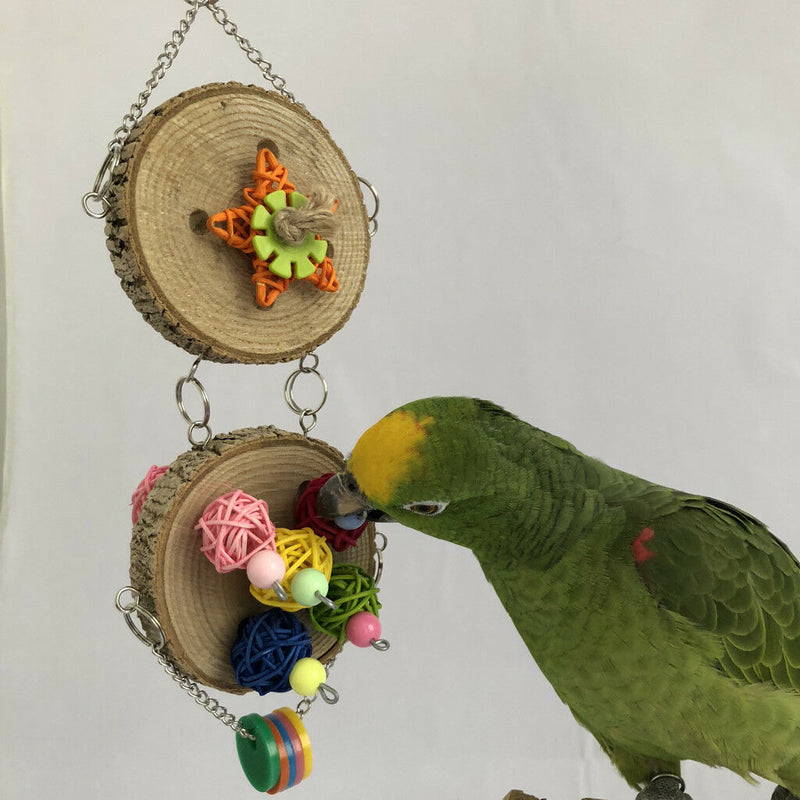 Keeps Bird Happy,Medium Large Parrots Parakeet Macaw Budgie Chew Wooden Toys