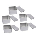 5 Pieces 90x90x55mm Small Square Tin Boxes Metal Storage Box Jewellery Watches