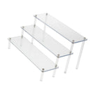 2x 3-Tier Clear Acrylic Rack Perfume Makeup Ladder Display Stand Risers Shelf
