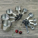 10pcs/set Stainless Steel Measuring Cups Measuring Spoon Scoop Silicone Bla