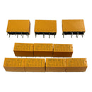 10 Pcs DC5V Coil 8-Pins Mini Power Relays PCB Type HK19F-DC5V-SHG Relay Yellow