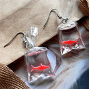 Handmade Fish Earrings Water Bag Dangle Hook Pendant Earrings Cute Girl .ES
