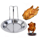 1set Chicken Roaster Upright Holder Rack Non-stick BBQ Baking Pan Grilling T Bj
