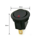 20A 12V 3 Pin Car Auto Boat On Off Round Dot LED Rocker Toggle Switch(Red)