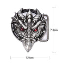 Men's belt buckle 7.3cm dragon head black pattern bronze metal pin buckles~ME