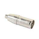 2pcs Metal XLR 3 Pin Male to RCA Female Audio Jack Adapter Plug Connector
