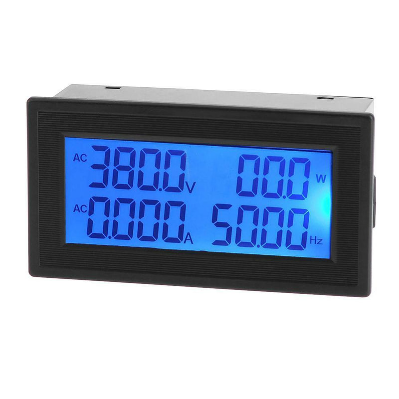 6in1 AC60-500V/100A Blue Backlight LCD Digital Power Multifunctional Panel Meter