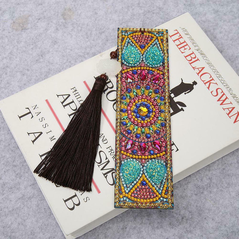 DIY Special Shaped Diamond Painting Creative Tassel Book Marks Leather Bookmark