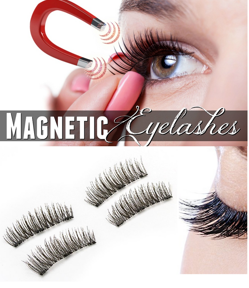 4x Magnetic Eyelashes Handmade Reusable Triple Magnet False Eye Lashes Extension