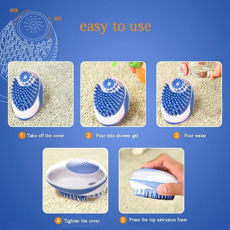Dog Bath Brush Comb Silicone Pet Spa Shampoo Massage Brush Shower Hair Remo