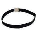 Unisex Plain Webbing Canvas Metal Buckle Belt Black S1H4