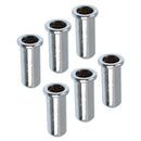 6 Pieces Bass String Mounting Ferrules for Electric Bass Parts Chrome
