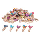 50pcs Love Heart Small Wooden Clothespin Craft Clips DIY Photo Cards Peg