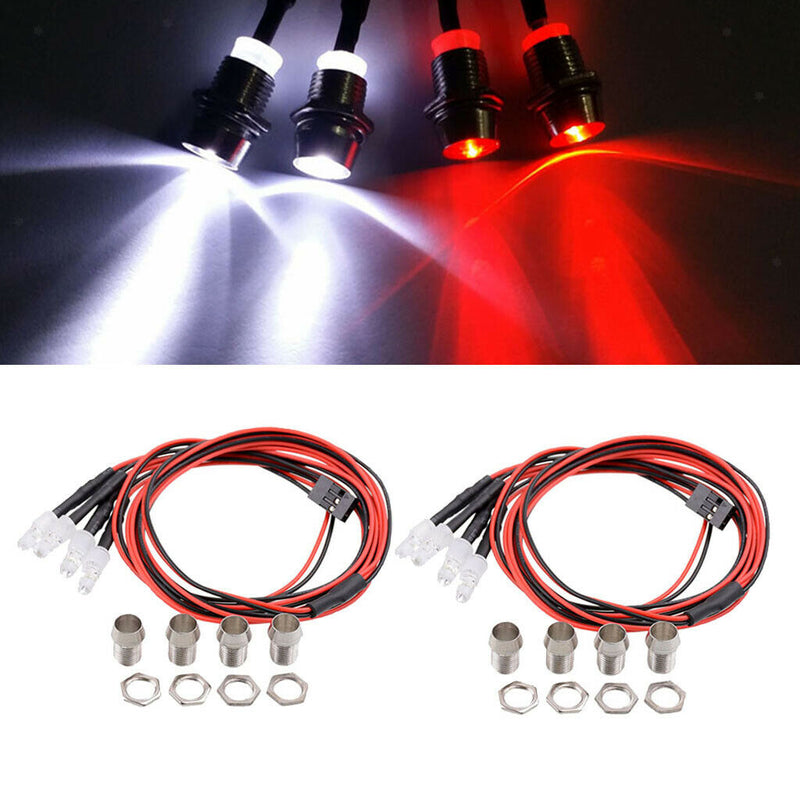 RC Car 8 LED Headlights Roof Light for 1/5 1/8 1/10 1/12 1/16 RC Car Truck