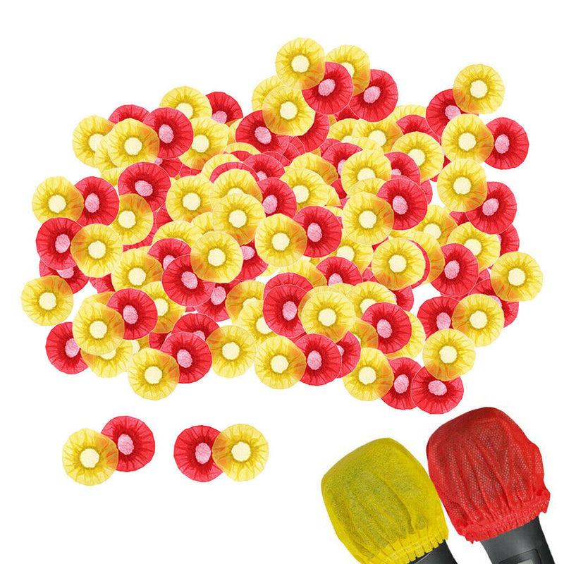 200Pairs Disposable Sanitary Non-woven Microphone Cover KTV Room Mic Covers Cap