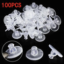 Lot 100X Silicone Earring Backs Clear Soft Rubber Ear Stud Blocked Stoppers 11mm