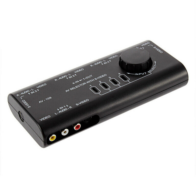 4in 1 out Audio Video AV Signal Splitter Switcher Selector RCA Switch Box TV DVD