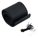 Car Truck Leather Steering Wheel Cover With Needles and Thread Black DIY ME