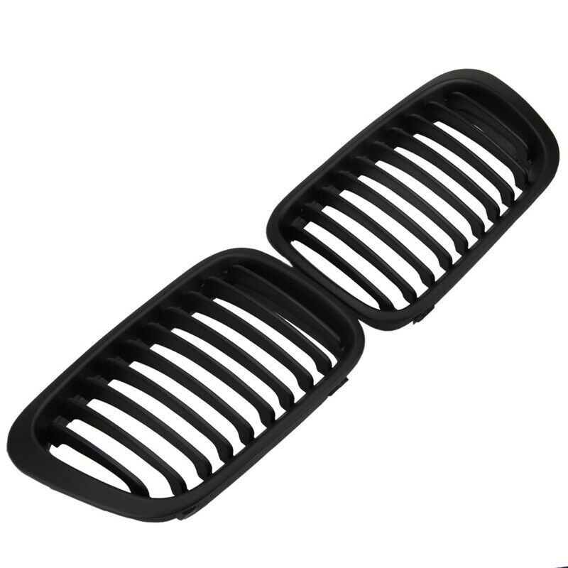 1 Pair Abs Front Replacement Matte Black Kidney Grille Grill For Bmw E46 3  P5H2