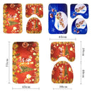 3 Pc/set Happy Santa Toilet Seat Cover Rug Bathroom Set Decor XMAS Christmas