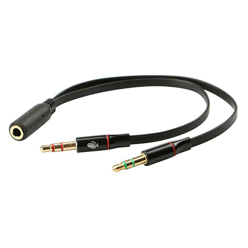 Headphone Splitter Audio Cable 3.5mm Female to 2 Male Adapter Aux Wire Cord