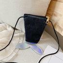 3pcs/set Women Flannel Solid Color Fish Tail Backpacks Shoulder Bags Clutch