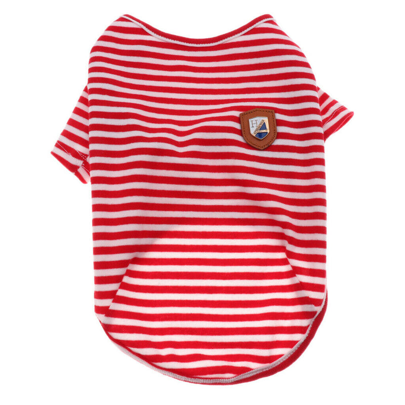 2Pieces Summer Pet Dog T-shirt Puppy Teddy Stripped