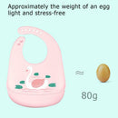 Cartoon Silicone Kids Bib Waterproof Baby Feeding Adjustable Apron (Pink) A