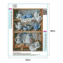 5D DIY Full Drill Diamond Painting Tea Set Cross Stitch Embroidery Mosaic