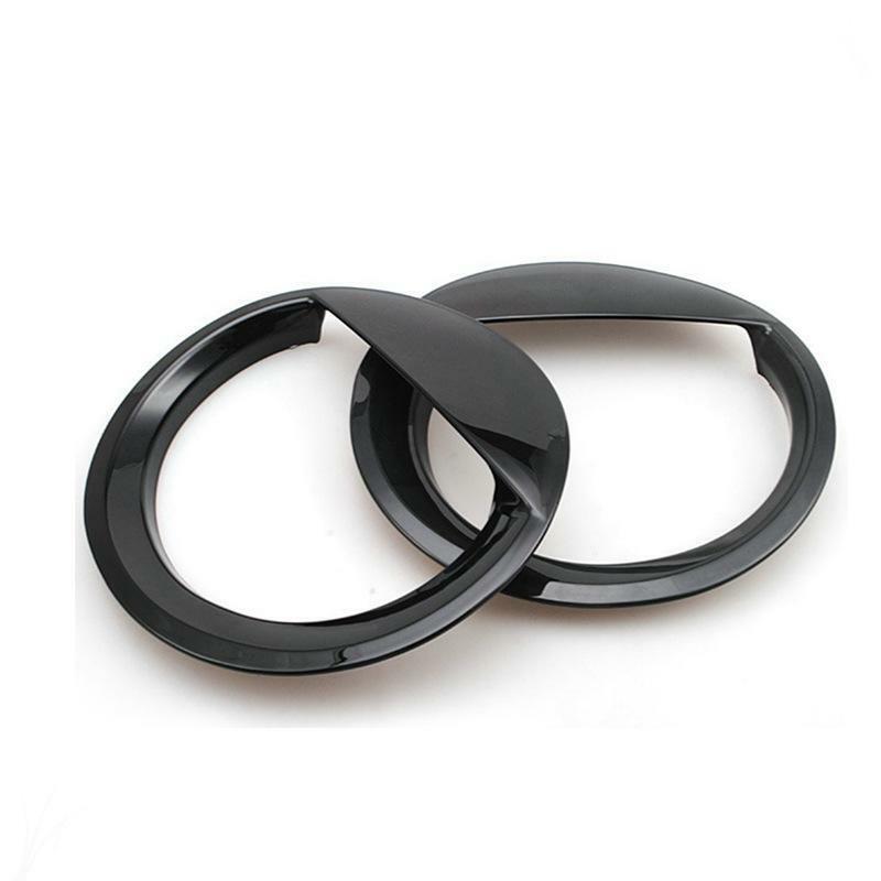 2pcs Black Chrome Bezels Front Light Headlight Trim Cover for Jeep Patriot