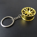 1pc Cute Car Metal Wheel Keychain Keyfob Engine Fob Key Chain Ring Keyring
