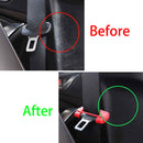 Red Auto Car Seat Belt Adjuster Safety Buckle Anti-Scratch Protection Soft Case