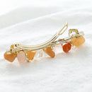 6 Pcs/Set Fashion Retro Geometric Natural Stone Hairpin Temperament Spring