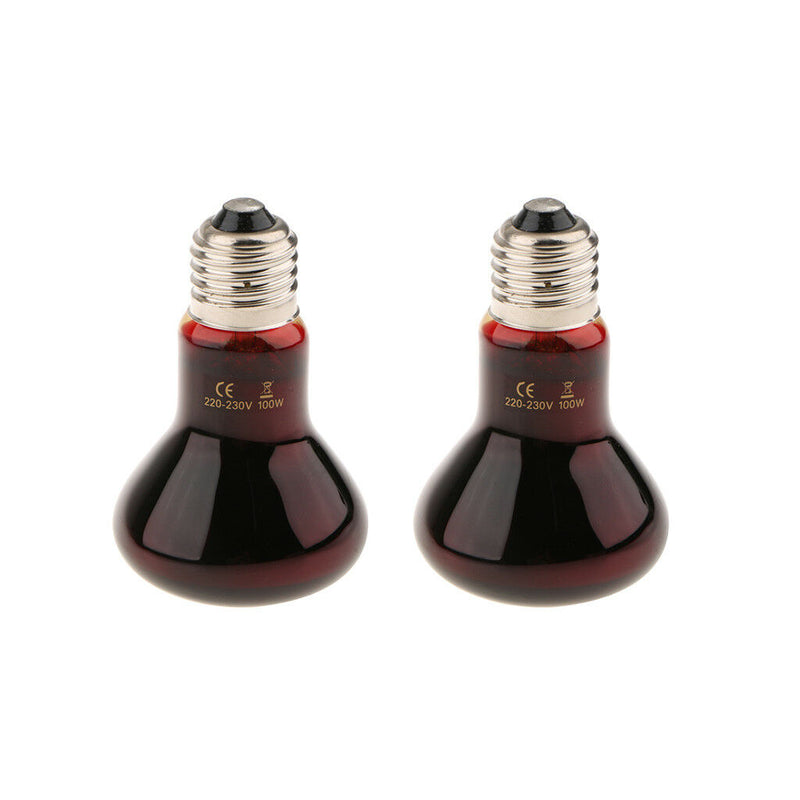 2x Reptile Terrarium UVA Heat Lamp Night-time Viewing Lighting 50W E27 Base
