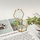 Hexagon Transparent Glass Ring Box Wedding Ring Box Geometric Clear Glass J X4V2