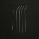 4pcs Reusable Clear Glass Water Drinking Straws and 1 Brush Party SuppliesX2 lj