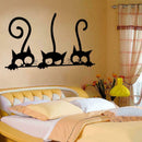 5X(Lovely Three Black Cat DIY Wall Stickers Animal Room Decoration persona Q2U5)