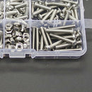 170pcs M4 Stainless Steel Screws Countersunk Head Screw Hexagonal Nuts Set OSU
