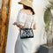 2pcs/Set Women Clear PVC Shoulder Bag PU Daisy Clutch Handbags (Black)