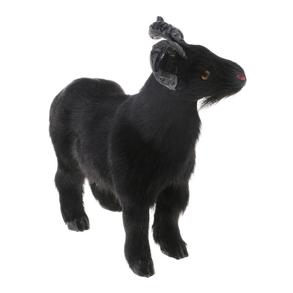 Chinese Mascot Lucky Animal Zodiac Sheep Lamb Goat Statue Plush Toys Black