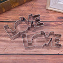 1PC Stainless Steel Cookie Cutter LOVE Letter Shape Forms For Biscuit Mold TY Hn