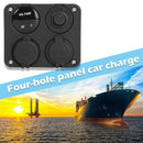 1 Gang Blue LED Rocker Switch Panel Voltmeter 4.2A Dual USB Port 12V Outlet