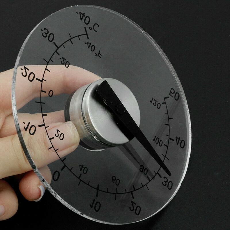 Circular Transparent Outdoor Window Thermometer Temperature Weather Station