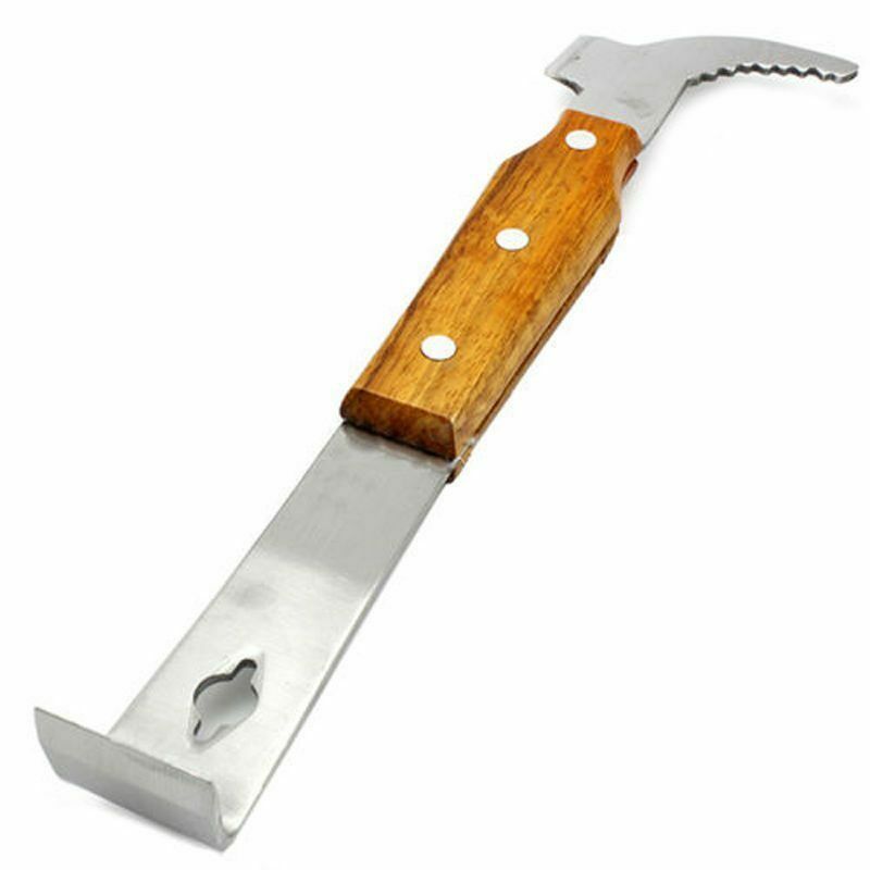 Stainless Steel Bee Hive Scraper Hook Wood for Beekeepers Beekeeping Tool
