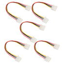 5Pack IDE 4Pin Male To Female Internal Computer Power Supply Connector Cable