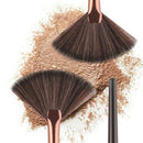 18pcs/Set Makeup Brush Fan-Shaped Coffee Tube Foundation Tool(Black Rod)