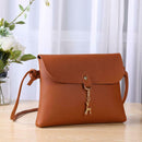 Pure Color Deer Pendant Shoulder Handbags Women Crossbody Bag (Light Brown)