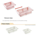 Adjustable Refrigerator Storage Rack Fridge Drawer Kitchen Organizer (Pink)