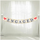 Engaged Hearts Banner Bunting Wedding Bridal Shower Engagement Party Decor M6G8