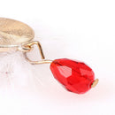 2021 New Year Gift  Plum Deer White Velvet Ball Red Crystal Earring PendantSEAU
